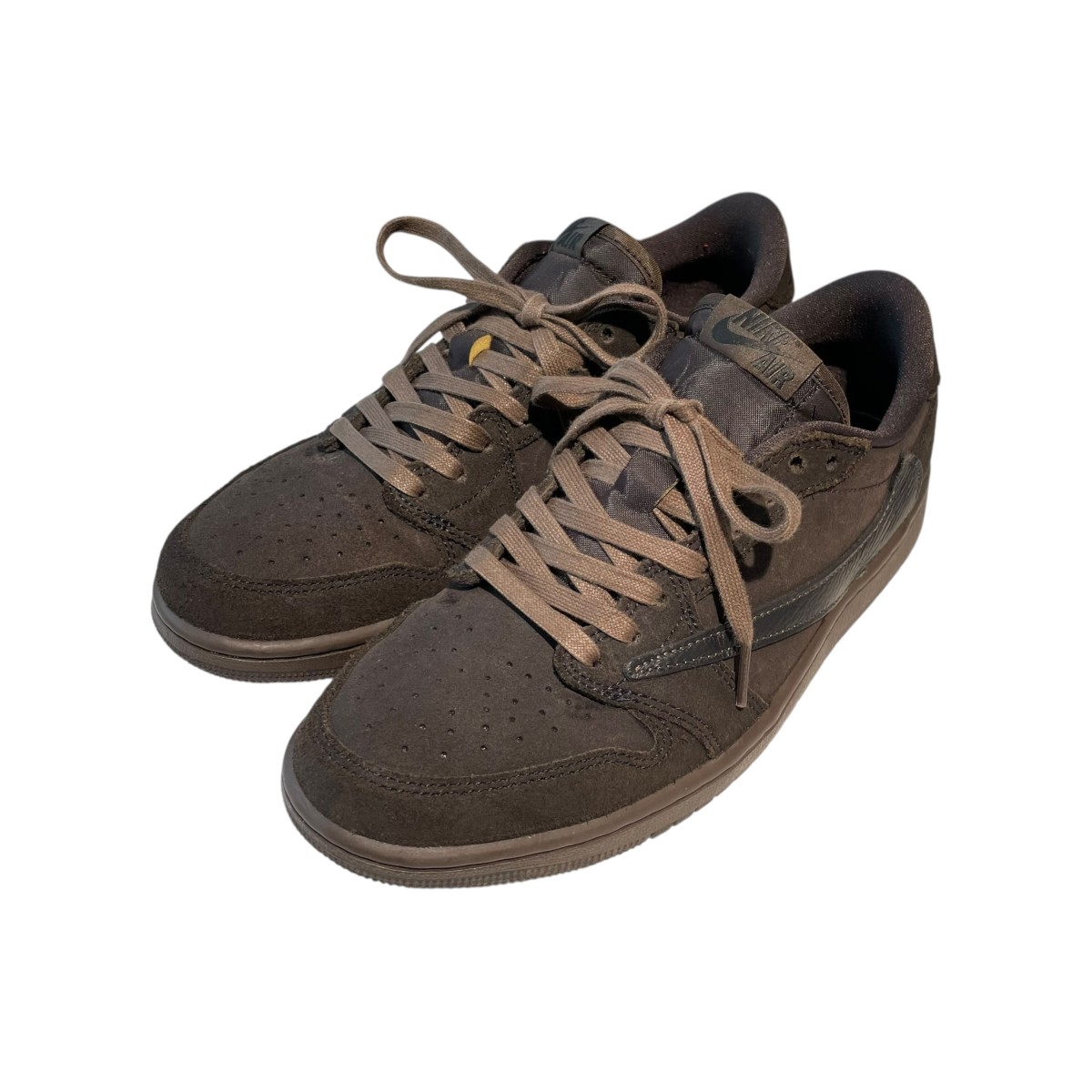 【中古】NIKE×Travis Scott Air Jordan 1 Low OG SP Velvet Brown and Dark Mocha ローカットスニーカー DM7866-202 ブラウン サイズ：26.5 【050326】（ナイキ×トラヴィススコット）