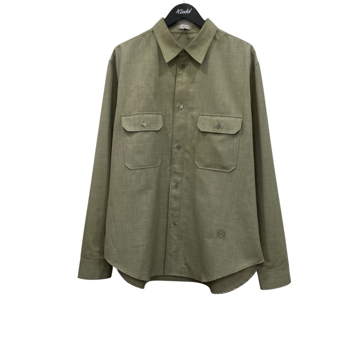 【中古】 LOEWE 長袖シャツ H526Y05X84 グリーン サイズ：41 【価格見直し】