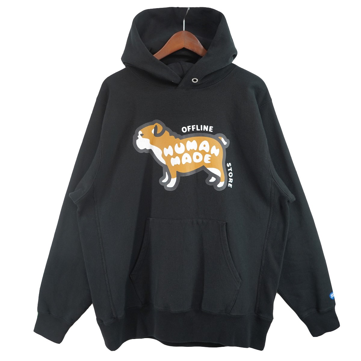 【中古】 HUMAN MADE 25AW Stores Exclusive Animal Hoodie Offline Store ストア限定 アニマル フーディー オフラインストア ドッグ ロゴ パーカー ブラック サイズ:XL 【価格見直し】