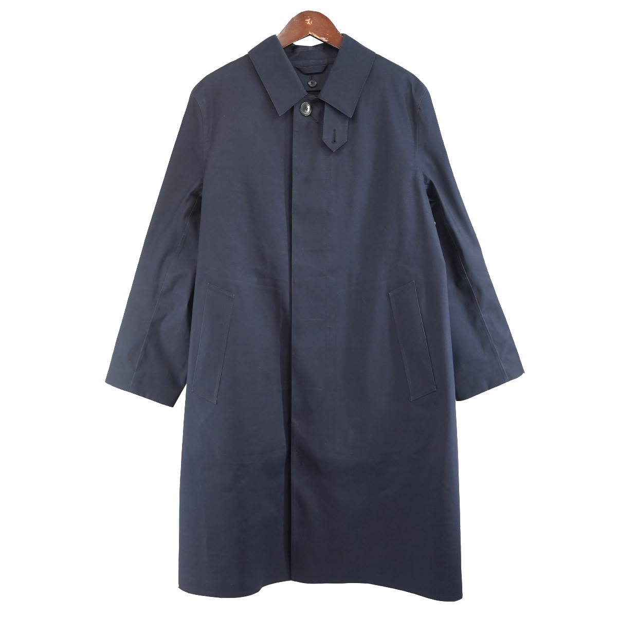 【中古】<br>MACKINTOSH<br>DUNKELD ダンケルド ライナー付き ゴム引き ステンカラーコート ネイビー サイズ：36<br>【価格見直し】