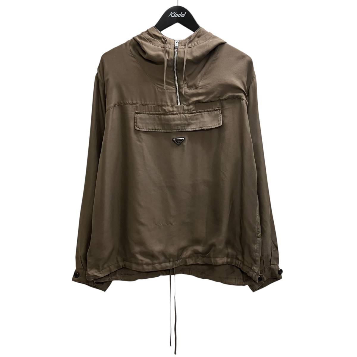 【中古】 PRADA　 ロゴ ウインドブレーカー ベージュ サイズ：38 【050326】（プラダ）