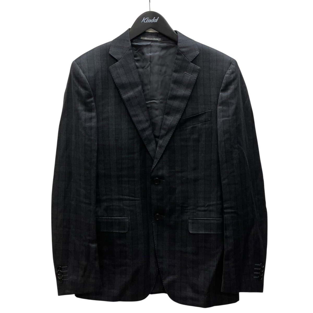 【中古】 CANALI　 チェックジャケット ダークグレー サイズ：48 【050326】（カナーリ）