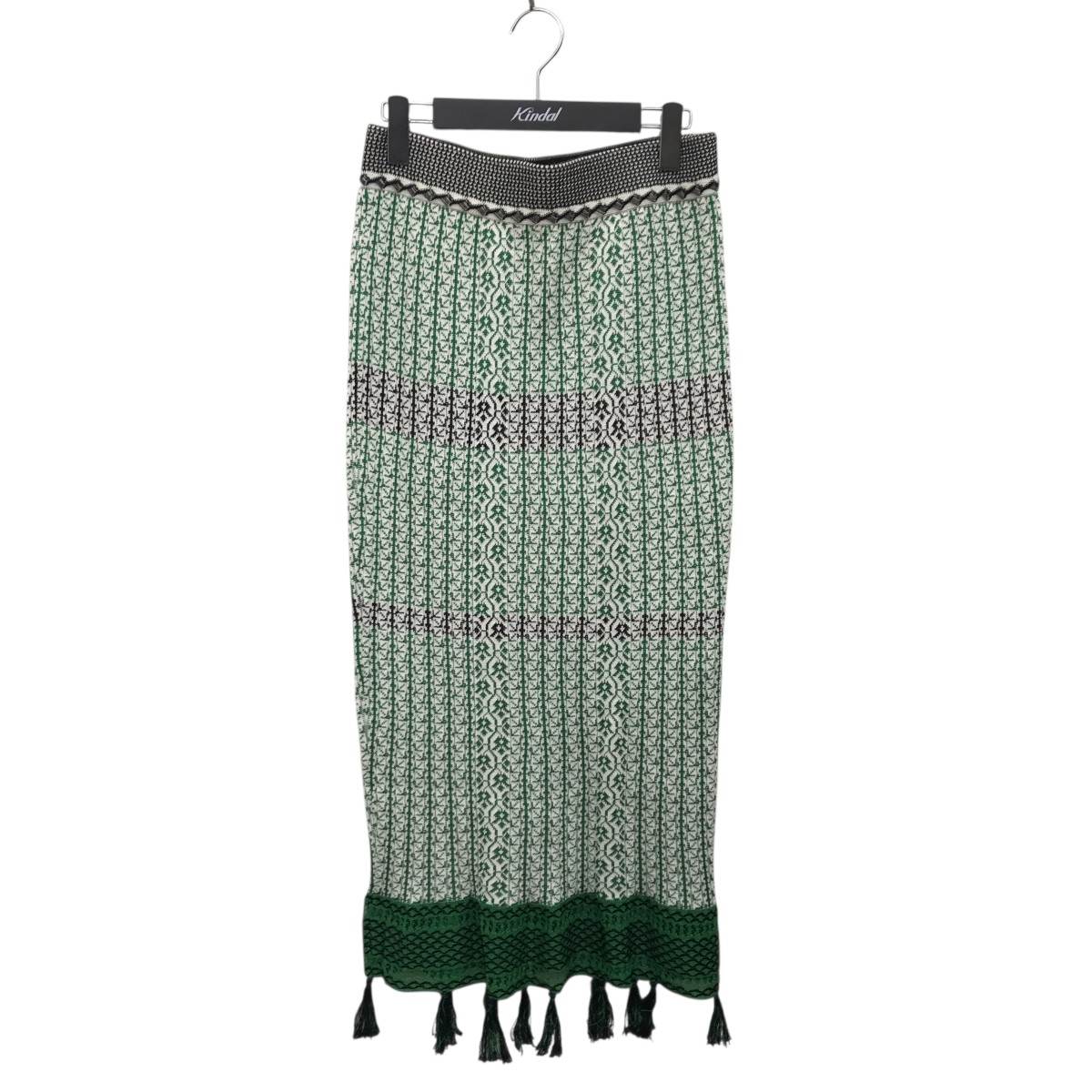 【中古】 mame kurogouchi Rib Jacquard Pedicel Knit Skirt スカート MM20SS-KN074 グリーン サイズ：3 【価格見直し】 8,978円