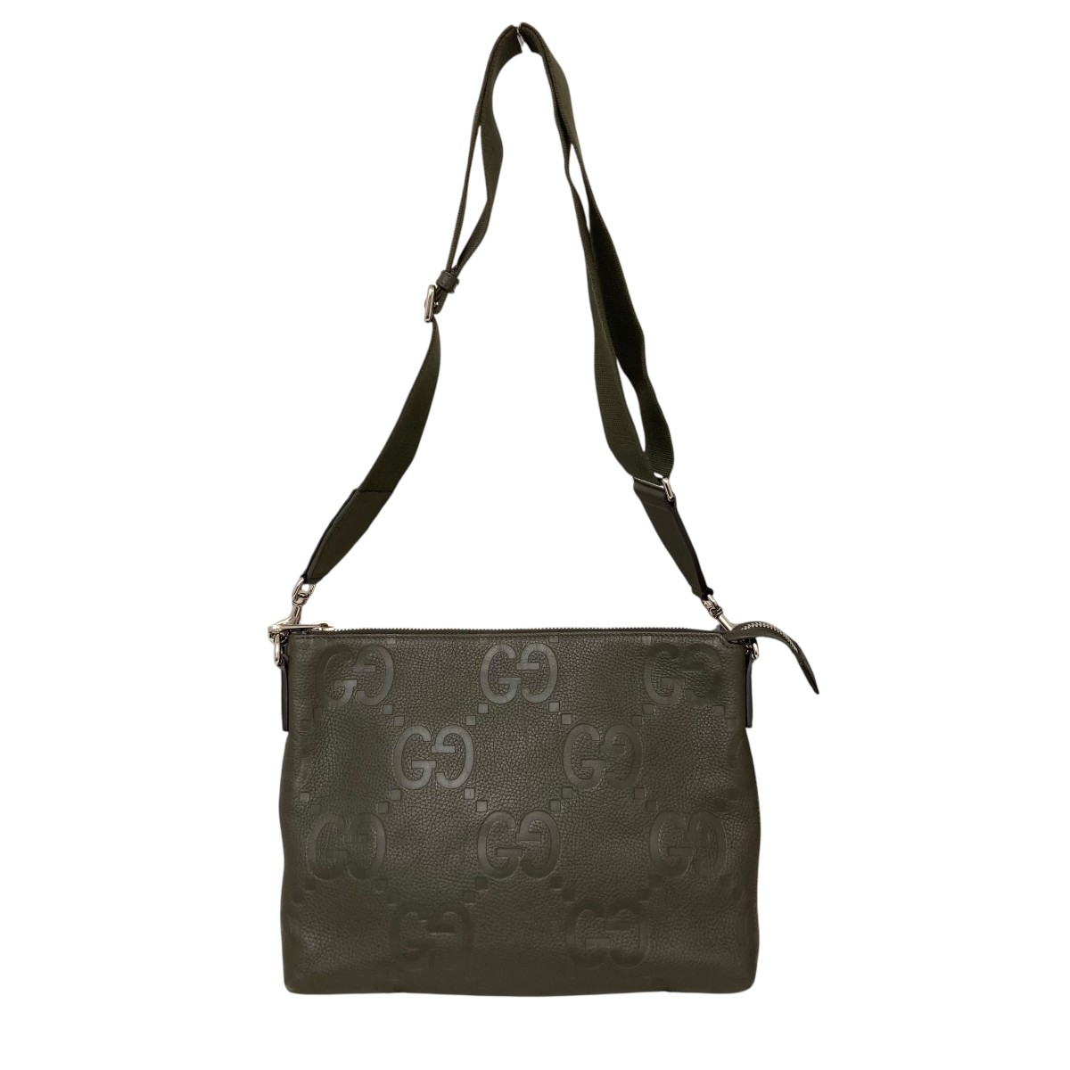 【中古】GUCCI ジャンボGGミディアムクロスボディバッグ ショルダーバッグ 696009 緑であること 【050326】（グッチ）