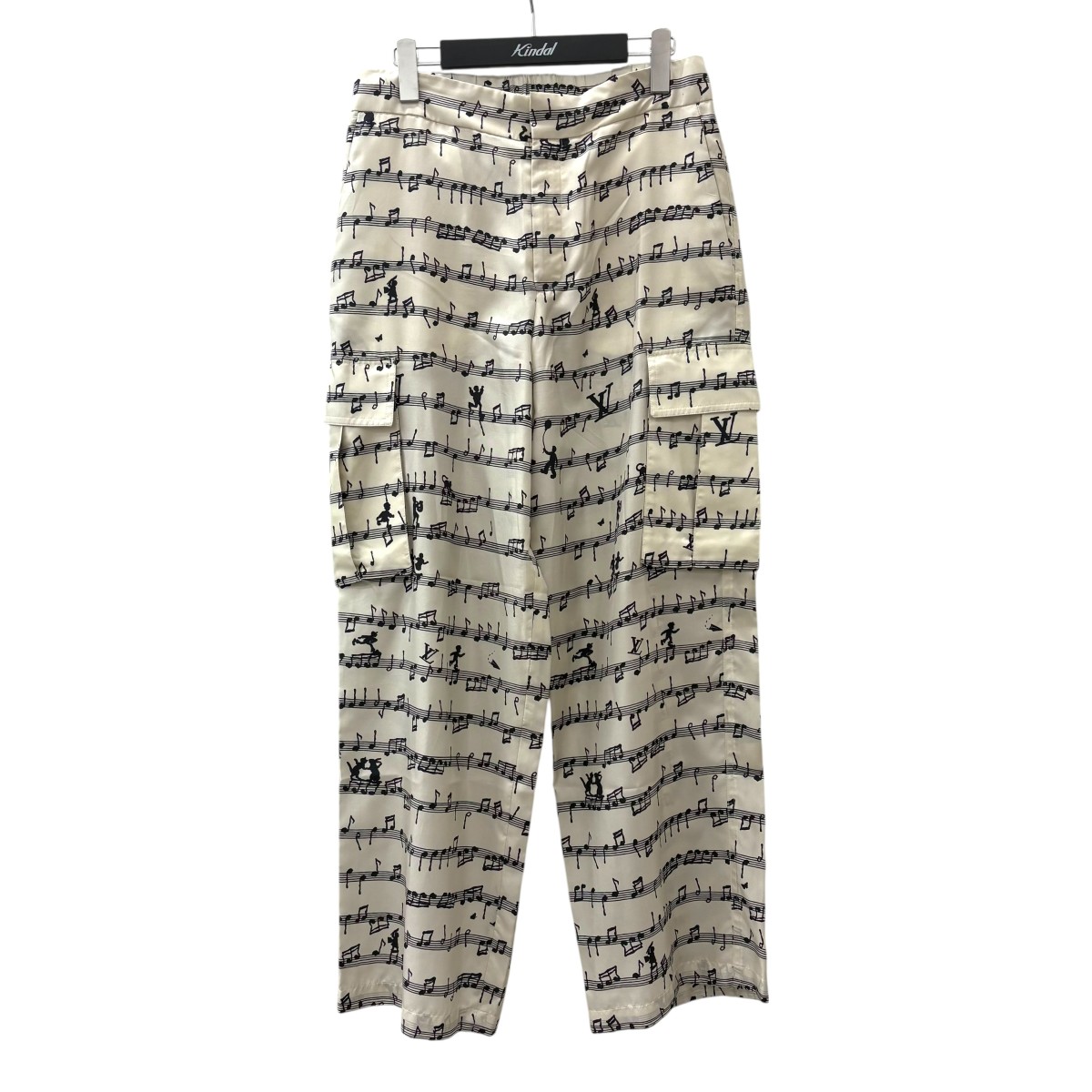 【中古】LOUIS VUITTON 23SS 音譜ひな形ズボン下 RM231M SV8 HOP09W 象牙色×黒いこと 大きさ：38 【050326】（ルイヴィトン）