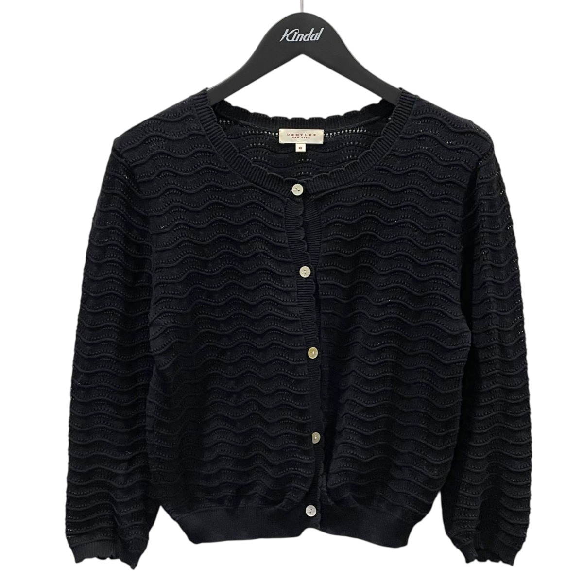【中古】DEMYLEEコットンニットカーディガン ELVA CARDIGAN エルヴァカーディガン 3910800129 ブラック サイズ：XS【価格見直し】｜ブランド古着のカインドオル