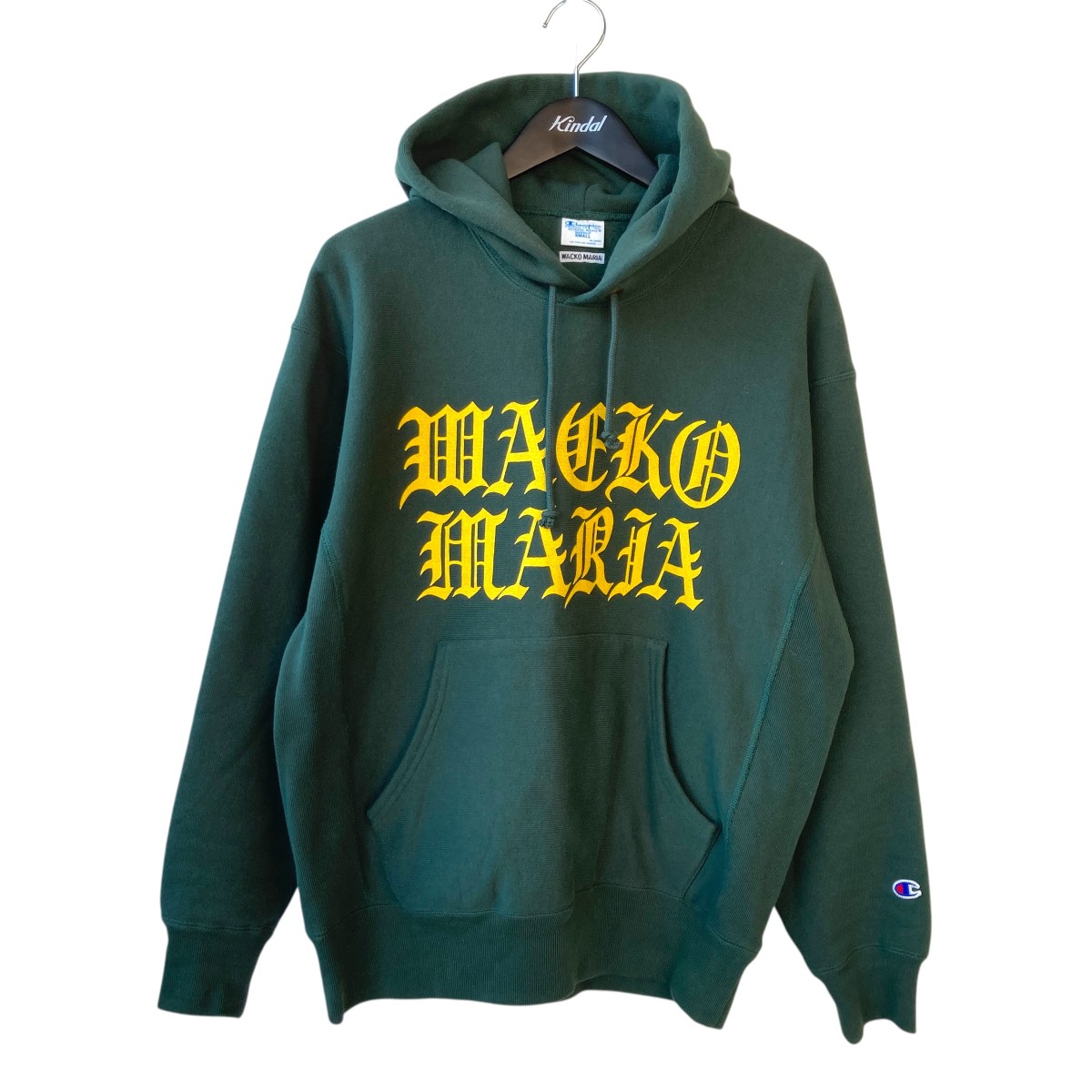【中古】WACKO MARIA&times;Champion　26SS REVERSE WEAVE プルオーバーパーカー C8-C143 グリーン サイズ：S 【050526】（ワコマリア&times;チャンピオン）｜ブランド古着のカインドオル