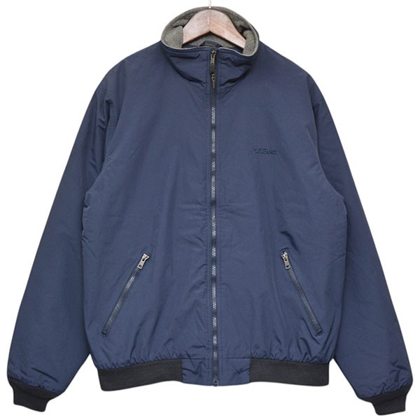 【中古】 L．L．Bean　 Warm-Up Jacket Fleece　ウォームアップジャケット　裏地フリースナイロンブルゾン　205107 ネイビー サイズ：M 【050326】（エルエルビーン）