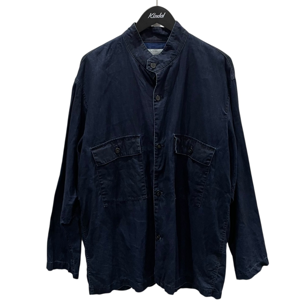 【中古】 CONFECT（nest Robe） 25AW 墨インディゴリネン フィッシングジャケット 02253-0046 ネイビー 【価格見直し】