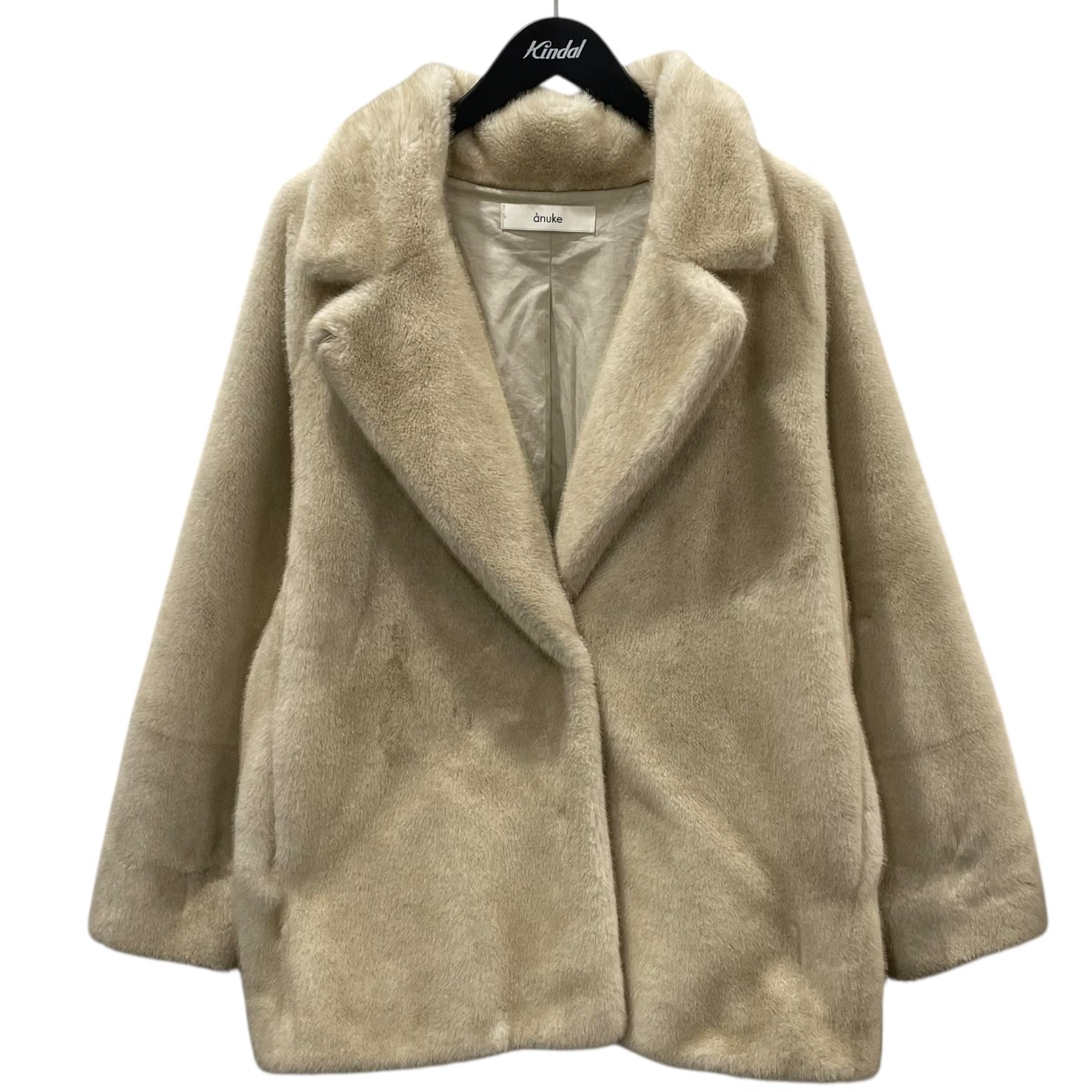 【中古】anuke25AW エコミンクファージャケット Eco Minkfur Jacket 62520101 ベージュ サイズ:38【価格見直し】|ブランド古着のカインドオル