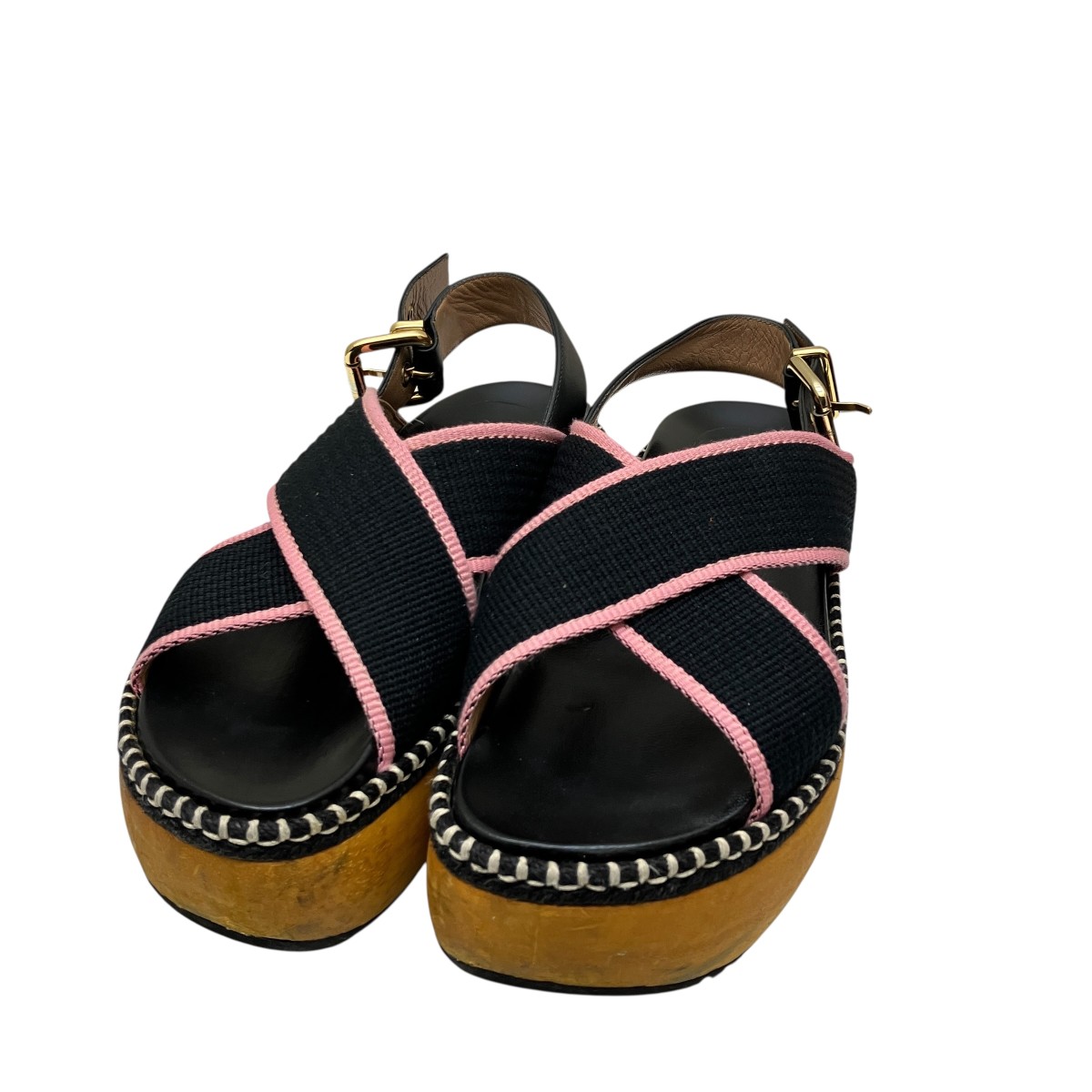 【中古】 MARNI　 プラットフォームサンダル ZPMS004306 ブラック サイズ：38 【060326】（マルニ）