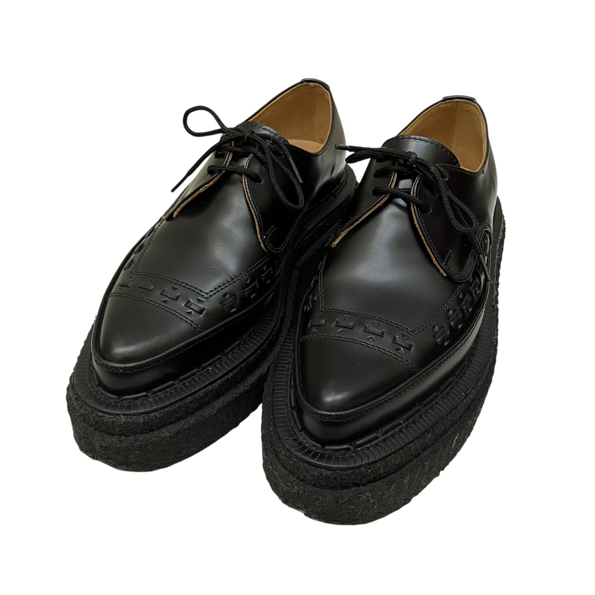 【中古】sacai×GEORGE COX 厚底なめし革シューズ 21-05764 黒いこと 大きさ：3 【060326】（サカイ×ジョージコックス）