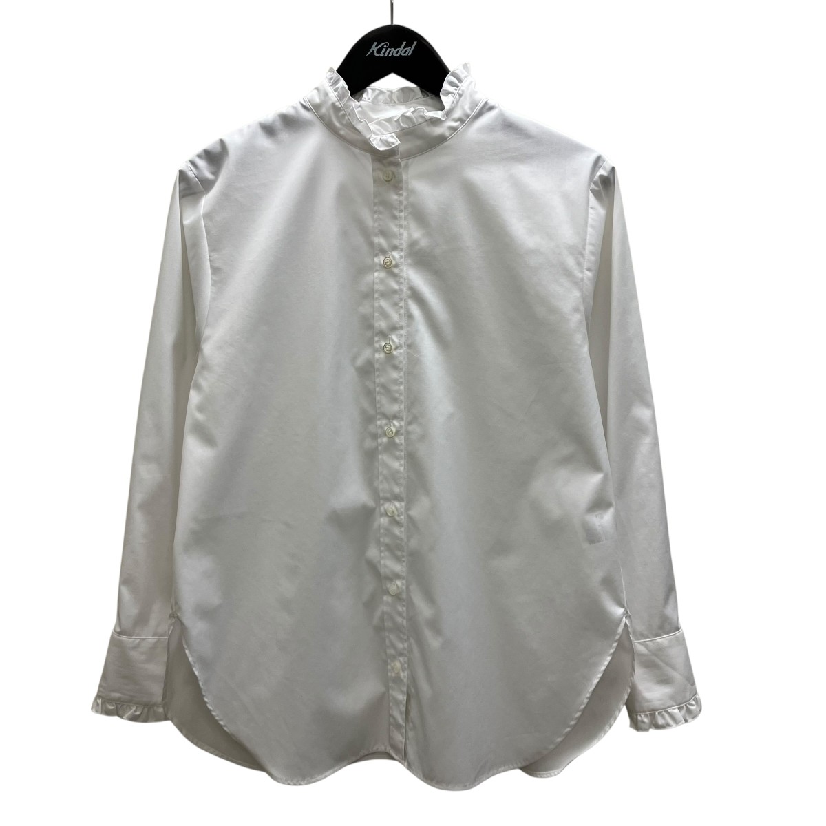 【中古】 OHGA スタンドフリル長袖ブラウス ホワイト サイズ:S 【060326】(オーガ)