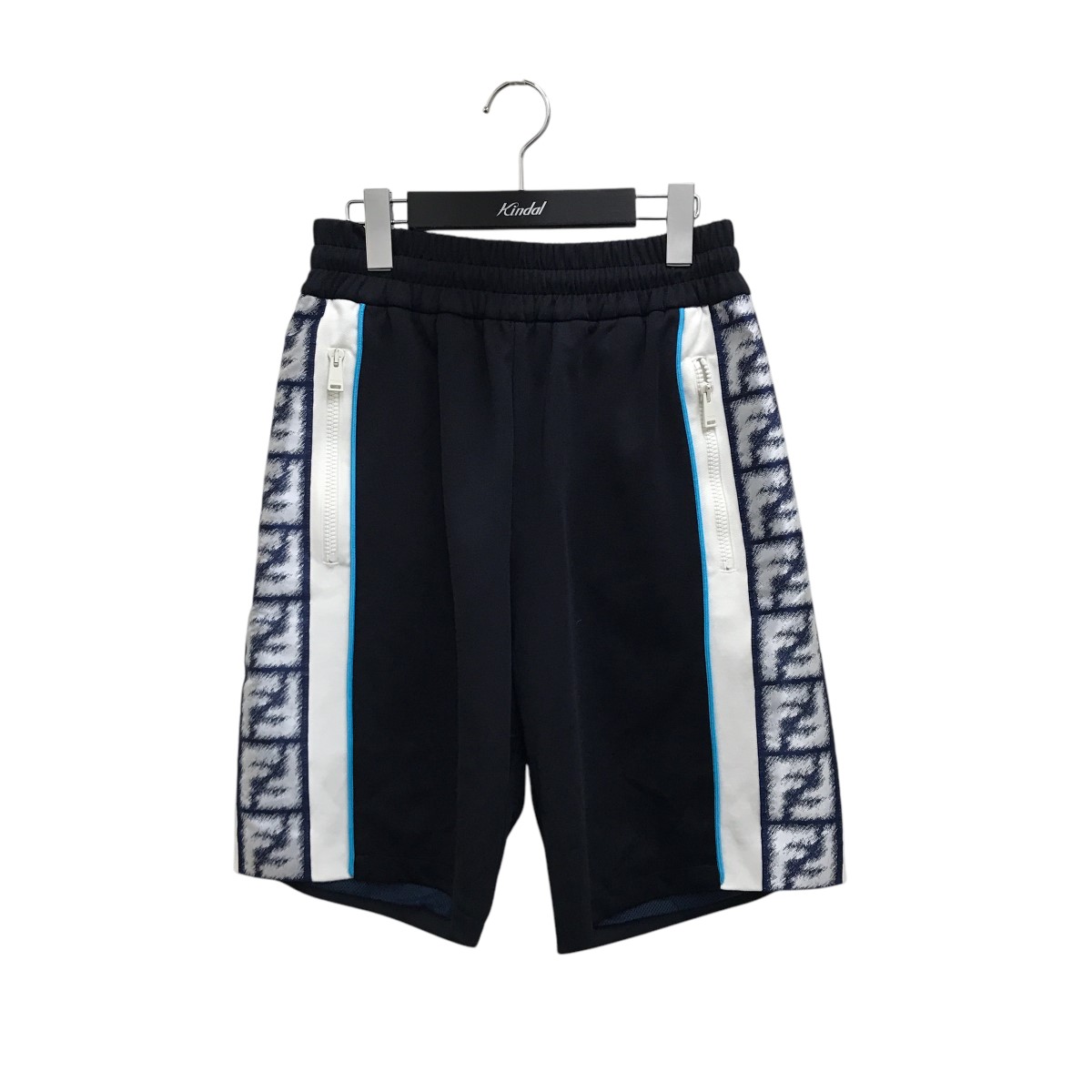 【中古】 FENDI　 サイドロゴハーフトラックパンツ FAB665 AN5X ブラック サイズ：XS 【060326】（フェンディ）