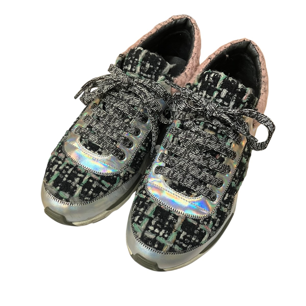 【中古】 CHANEL　 ツイード ローカットスニーカー ライトピンク サイズ：35 【060326】（シャネル）