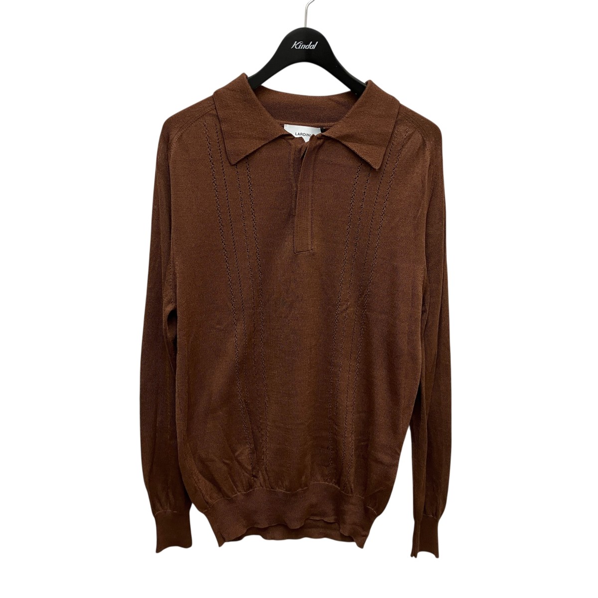 【中古】 LARDINI　 ニットシャツ ブラウン サイズ：M 【070326】（ラルディーニ）