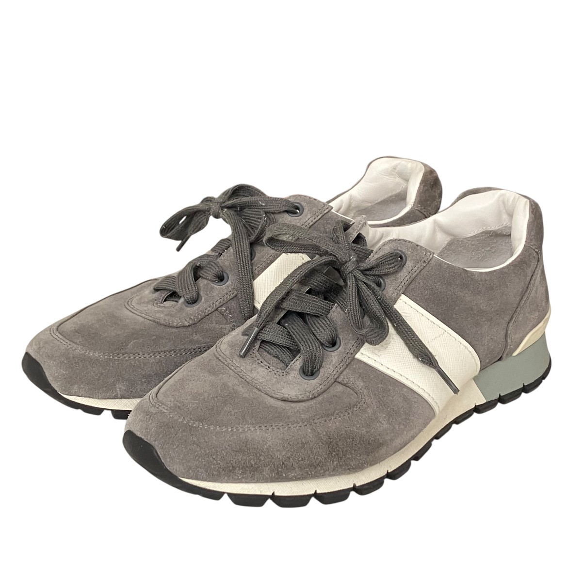 【中古】 PRADA SPORTS　 スエード スニーカー 2718 グレー サイズ：6(25~25.5cm相当） 【070326】（プラダスポーツ）