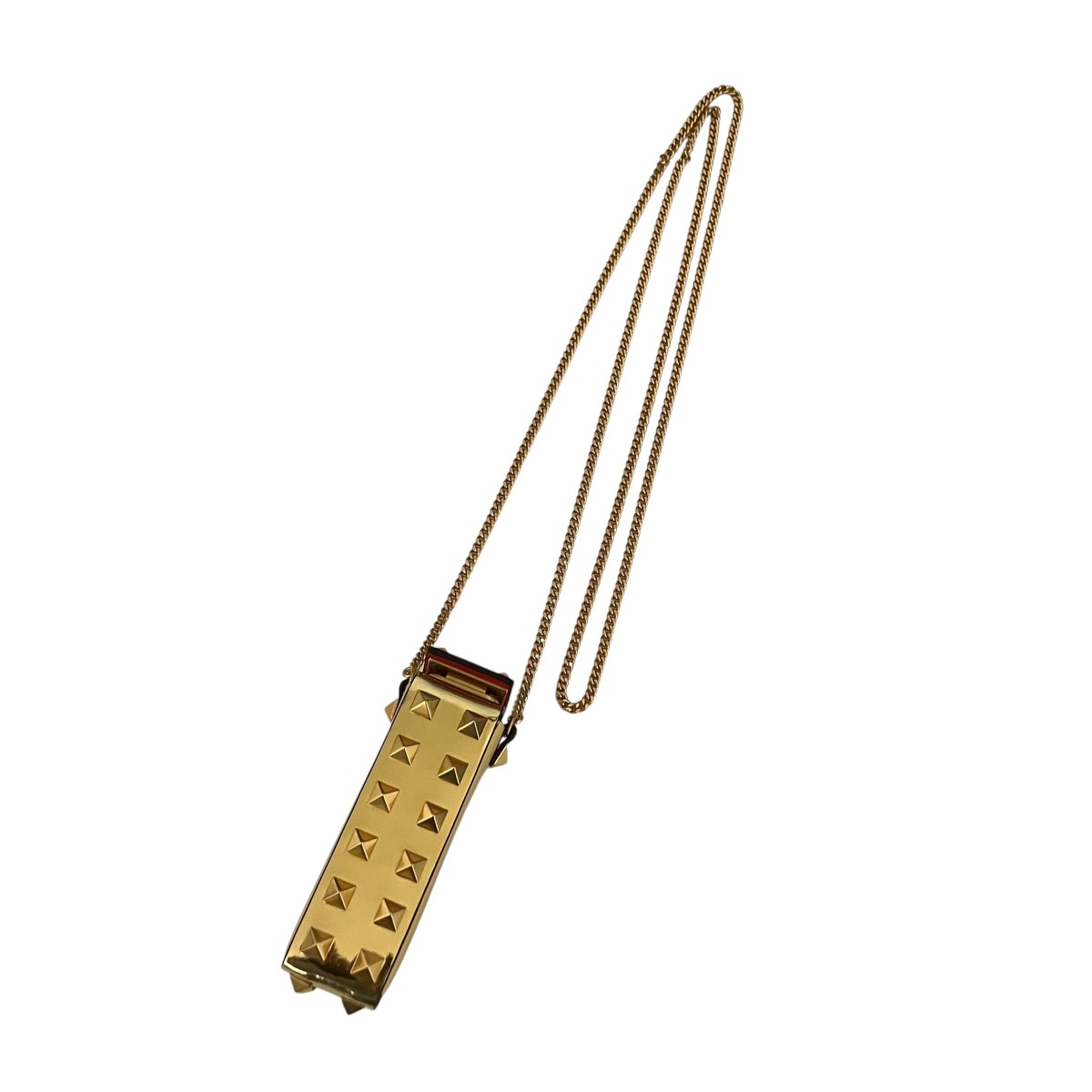 【中古】VALENTINO GARAVANI ロックスタッズリップケース  WW9P0X60LYM ゴールド 【070326】（ヴァレンティノ・ガラヴァーニ）