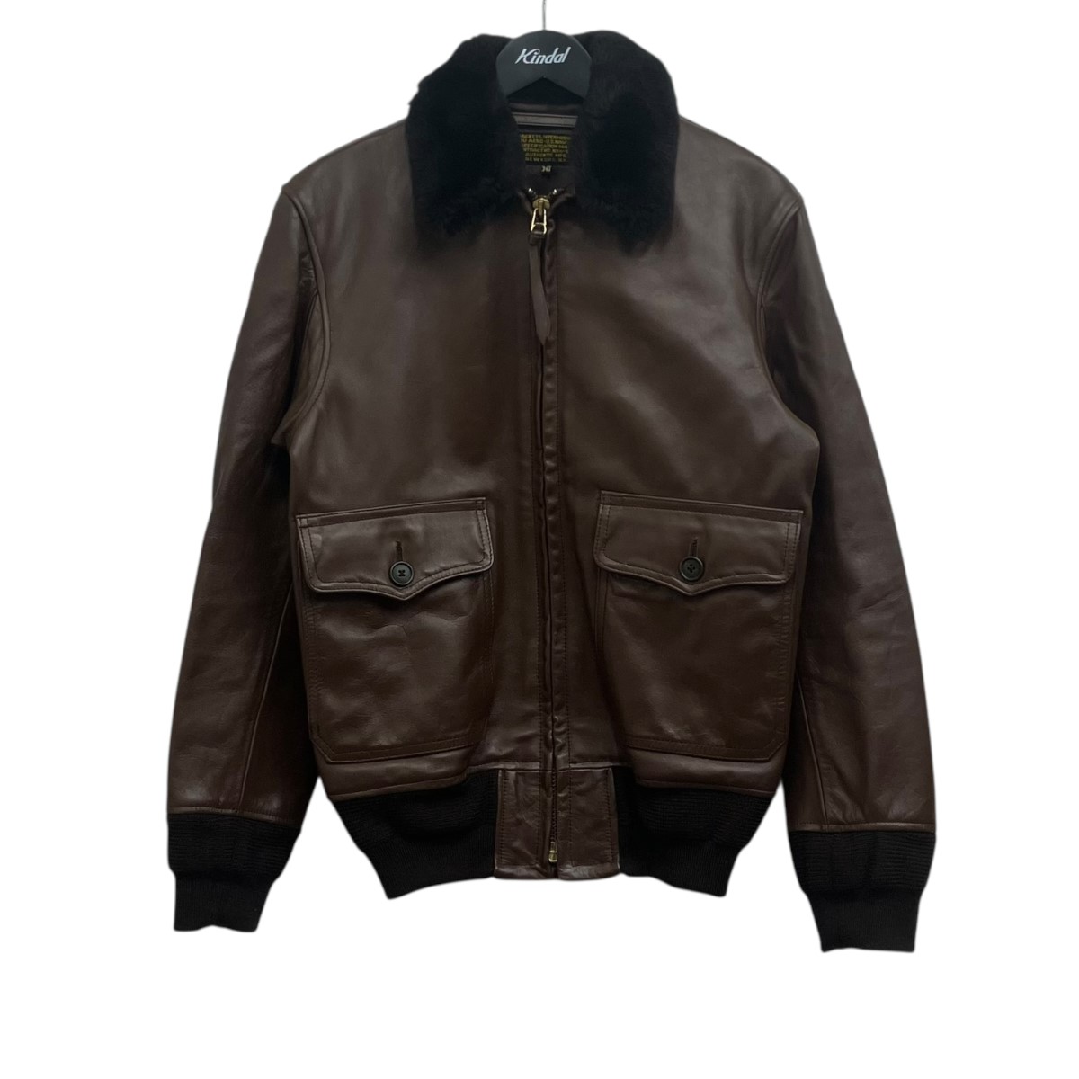 【中古】us authentic　G-1 MADE IN USA レザージャケット ブラウン サイズ：34 【070326】（ユーエスオーセンティック）｜ブランド古着のカインドオル