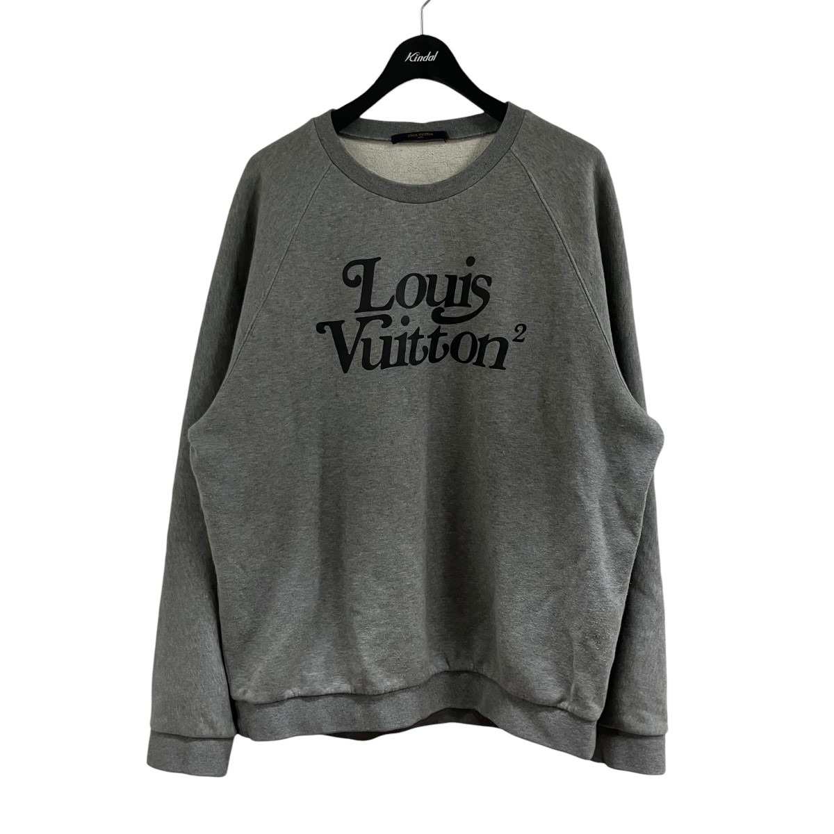 【中古】 LOUIS VUITTON×NIGO　 ロゴプリントスウェット ライトグレー サイズ：XXL 【070326】（ルイヴィトン×ニーゴ）