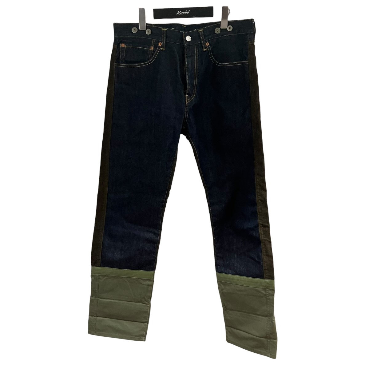 【中古】LEVI&rsquo;S&times;JUNYA WATANABE MAN切替デニムパンツ インディゴ&times;オリーブ サイズ：S【価格見直し】｜ブランド古着のカインドオル