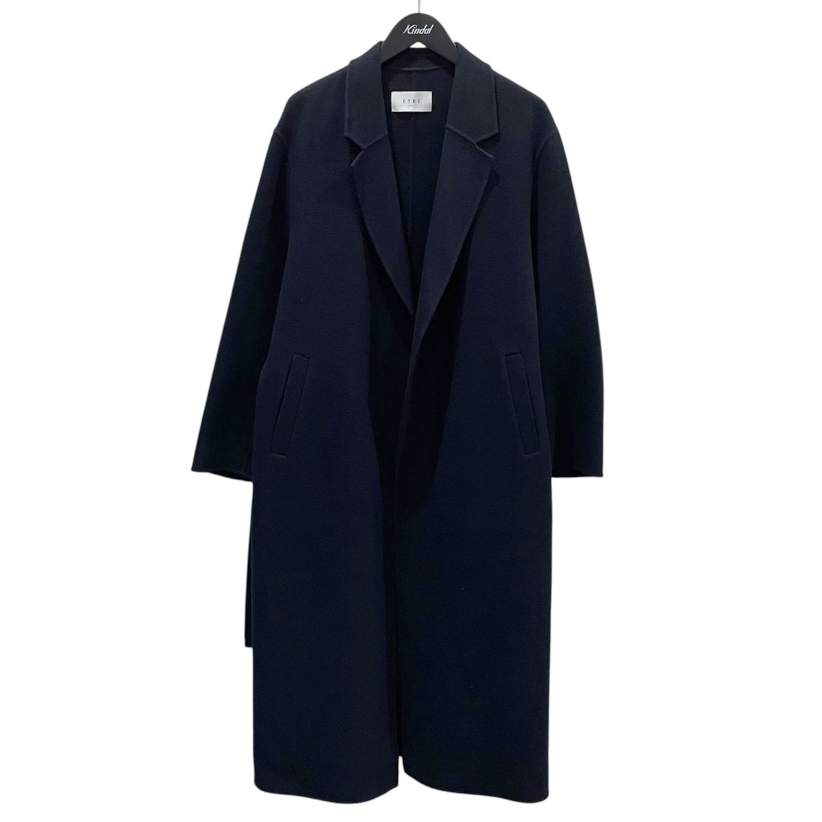 【中古】 ETRE TOKYO　 25AW ロングガウンコート Melton Long River Coat メルトンロングリバーコート 1225600088-0 ネイビー サイズ：M 【070326】（エトレトウキョウ）