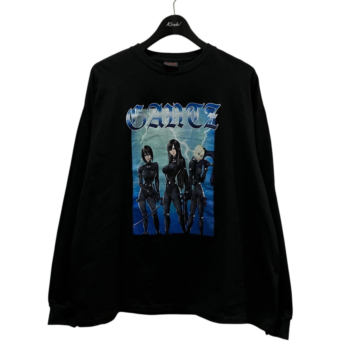 【中古】 417 by EDIFICE×GANTS　 プリント長袖Tシャツ 26-070-312-1003-1-0 ブラック サイズ：L 【070326】（フォーワンセブンエディフィス）