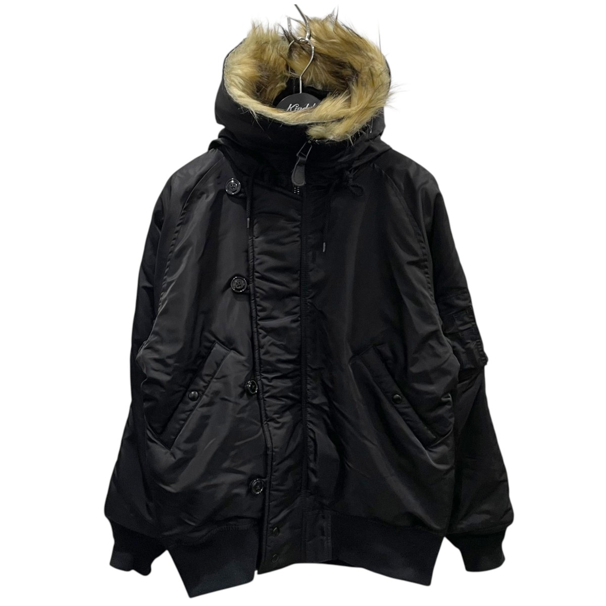 【中古】 HOUSTON ジップアップ中綿ジャケット N-2B FLIGHT JACKET N-2B フライトジャケット 51536 ブラック サイズ：L 【価格見直し】