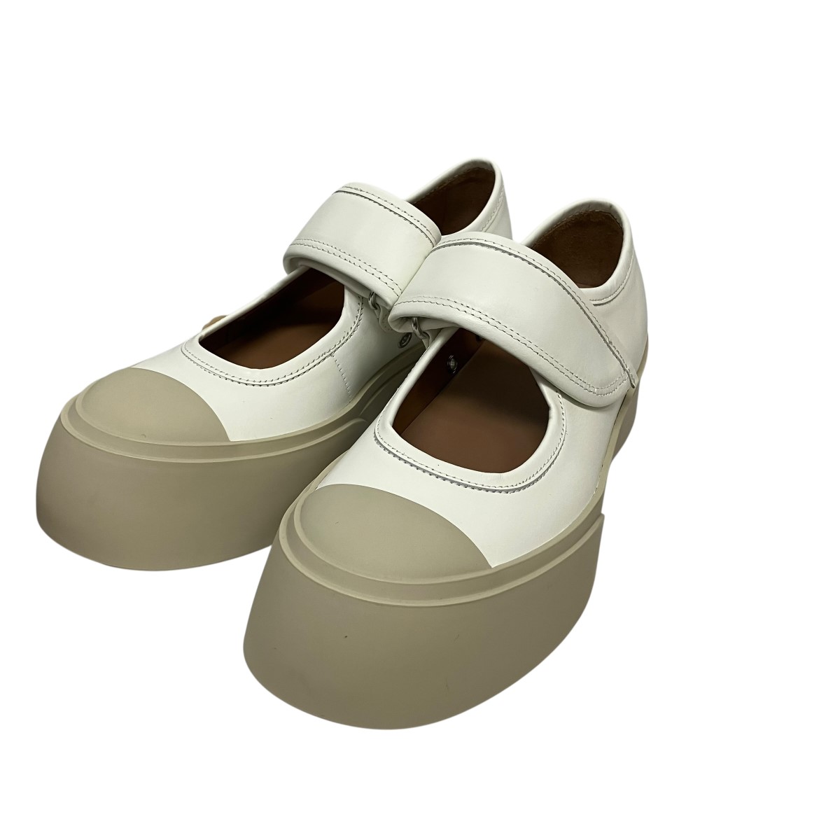 【中古】 MARNI　 レザーストラップシューズ ホワイト サイズ：38 【070326】（マルニ）
