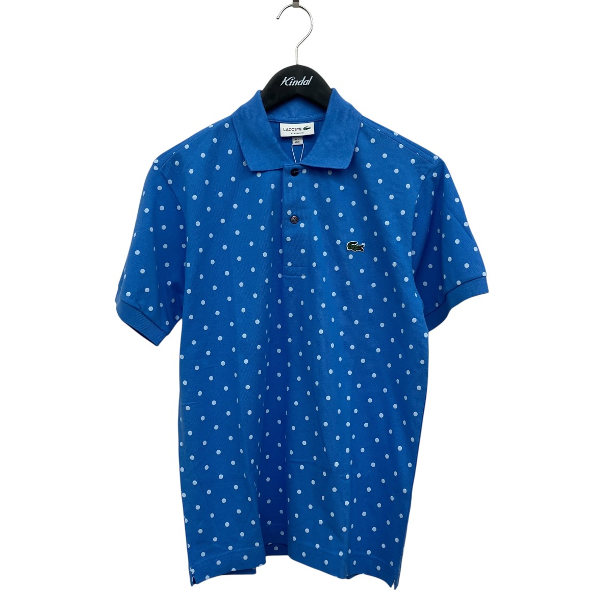 【中古】 LACOSTE　 ポルカドット ポロシャツ PH2383L ブルー サイズ：S 【070326】（ラコステ）