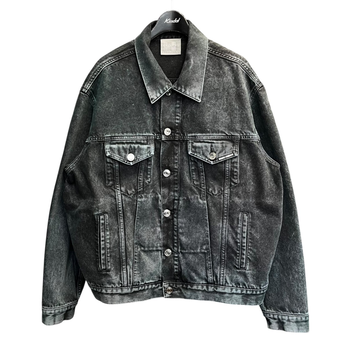 【中古】 VTMNTS ACID WASH DENIM JACKET デニムジャケット VL12JA970N ブラック サイズ:S 【070326】(ブイティーエムエヌティーエス)