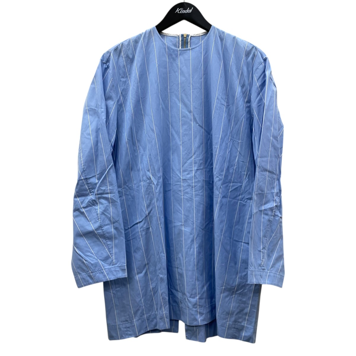 【中古】 BLAMINK　 ストライプ柄 長袖ワンピース 7921-230-0100 ブルー サイズ：38 【070326】（ブラミンク）