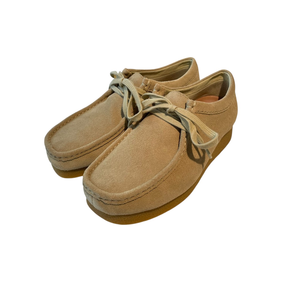 【中古】 CLARKS WallabeeEVO WP レザーシューズ 26177834 ベージュ サイズ：4 1/2 【価格見直し】