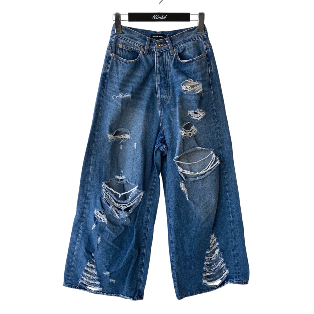 【中古】 MAISON SPECIAL　 2way High Damage Denim Pants ダメージ加工デニムパンツ 21241465303 インディゴ サイズ：36 【080326】（メゾンスペシャル）