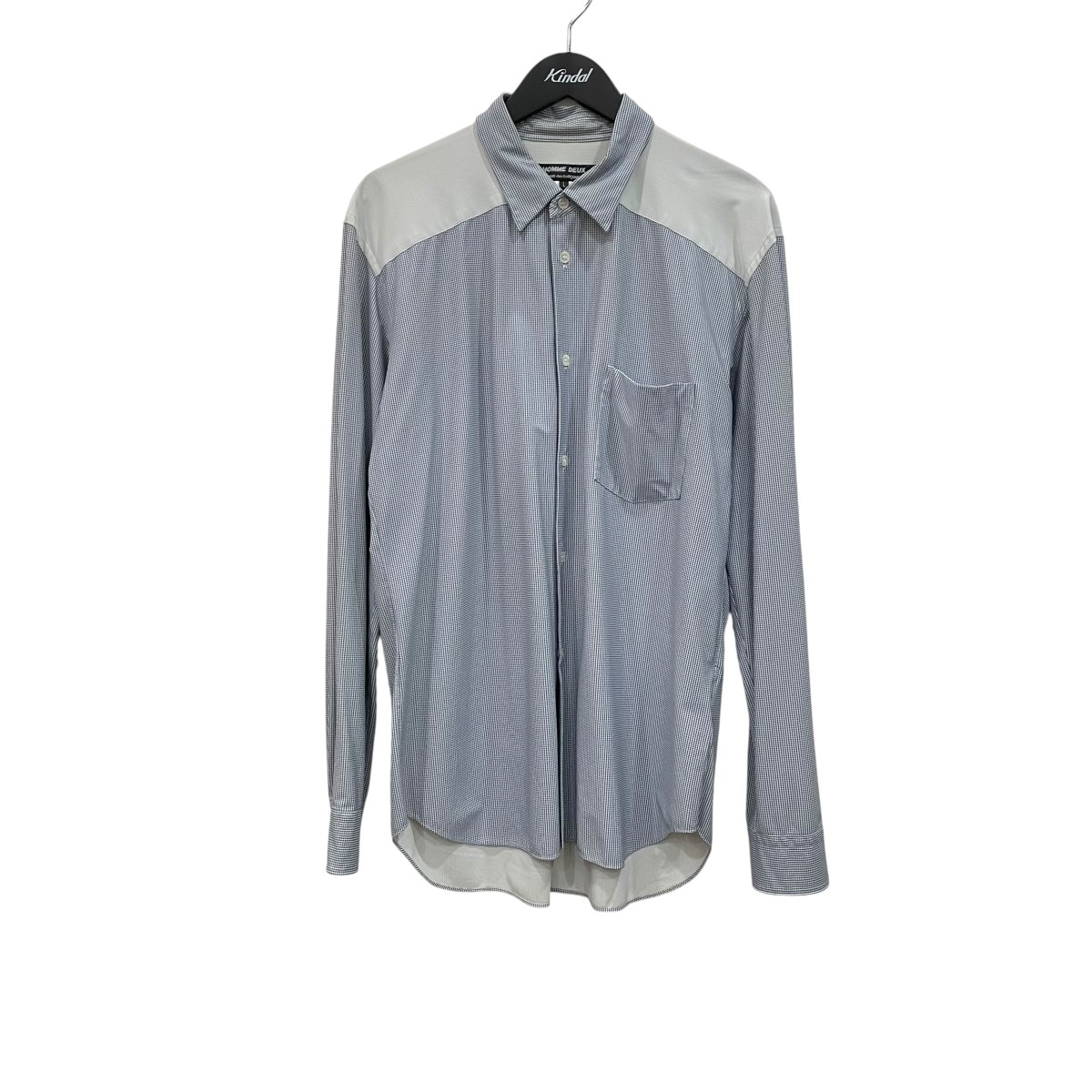 【中古】 COMME des GARCONS HOMME DEUX　 総柄 長袖シャツ DH-B040 ブルー×グレー サイズ：L 【080326】（コムデギャルソンオムドゥ）