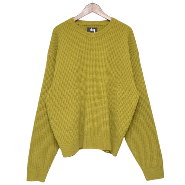 【中古】\u003cBR\u003estussy\u003cBR\u003eWAFFLE KNIT CASHMERE CREW カシミヤワッフルクルーネックニット プルオーバー 117257 洋芥子 大きさ：XL\u003cBR\u003e【必要経費思いなおす】