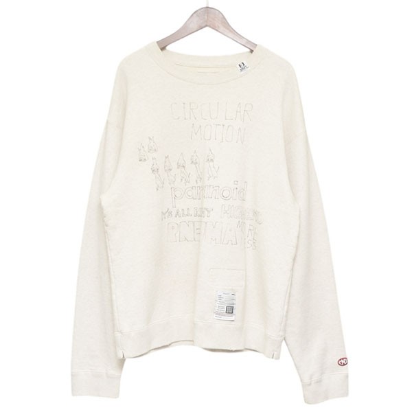 【中古】Maison MIHARA YASUHIROSWEAT PO 落書きプリントクルーネックスウェット トレーナー J13PO723 グレー サイズ:44【価格見直し】|ブランド古着のカインドオル
