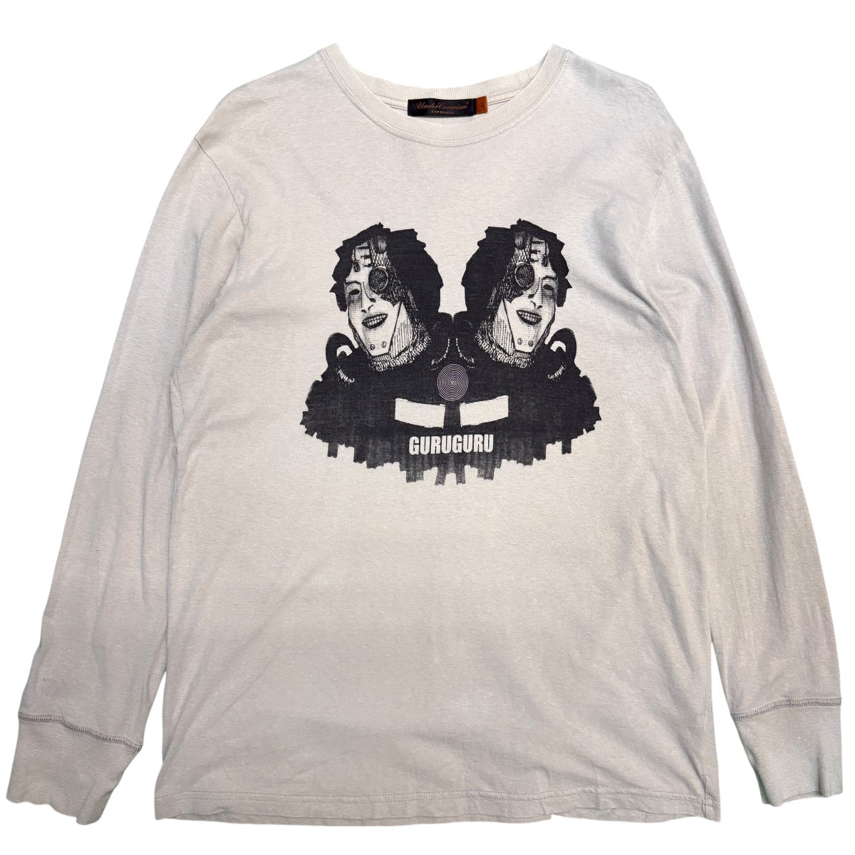 【中古】 UNDERCOVERISM 06AW/ GURUGURU期 プリントL/S TEE /ロングスリーブTシャツ ベージュ サイズ:2 【070326】(アンダーカバーイズム)