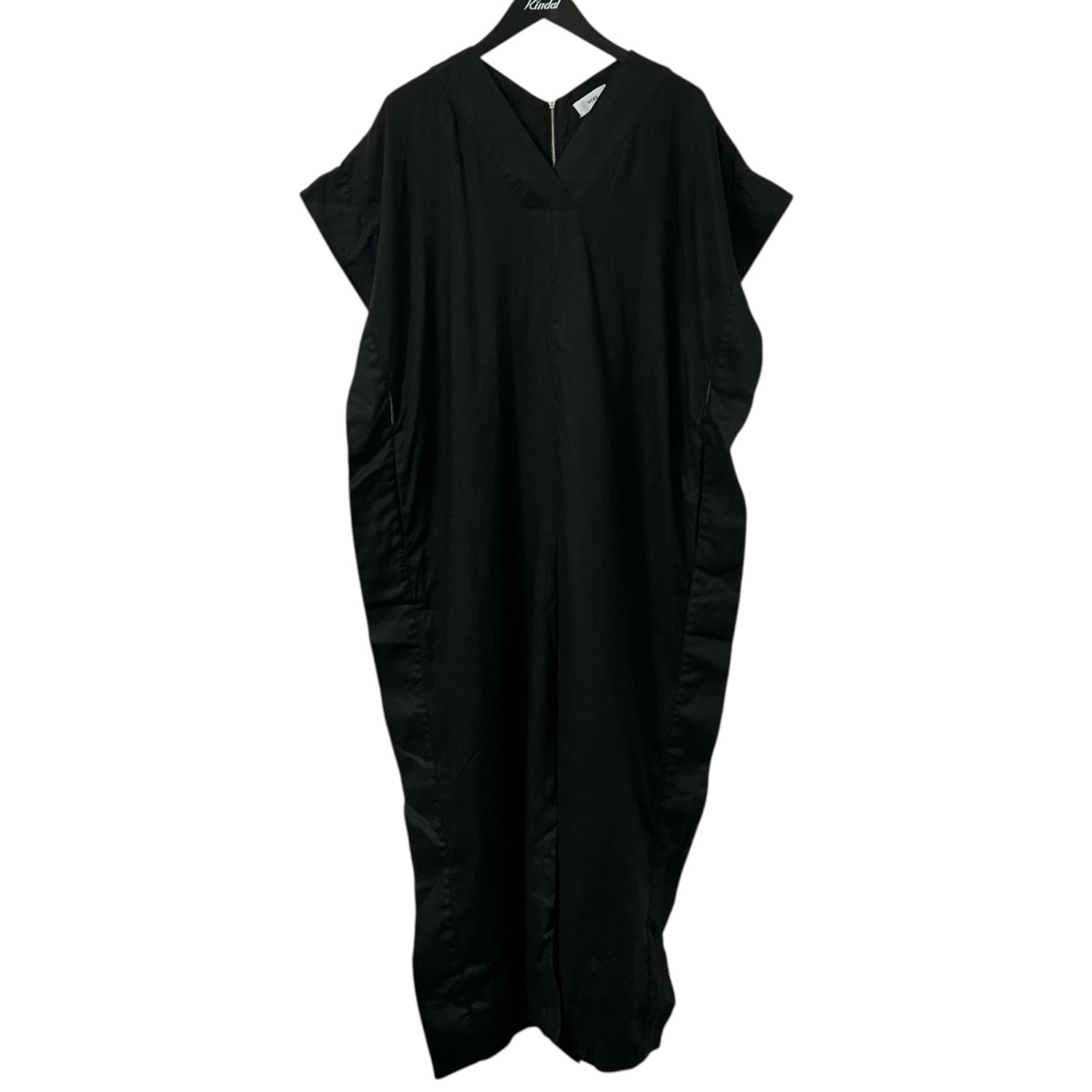 【中古】 HYKE　 LINEN JUMPSUIT リネン地ジレジャンプスーツ 231 16166 ブラック サイズ：1 【080326】（ハイク）