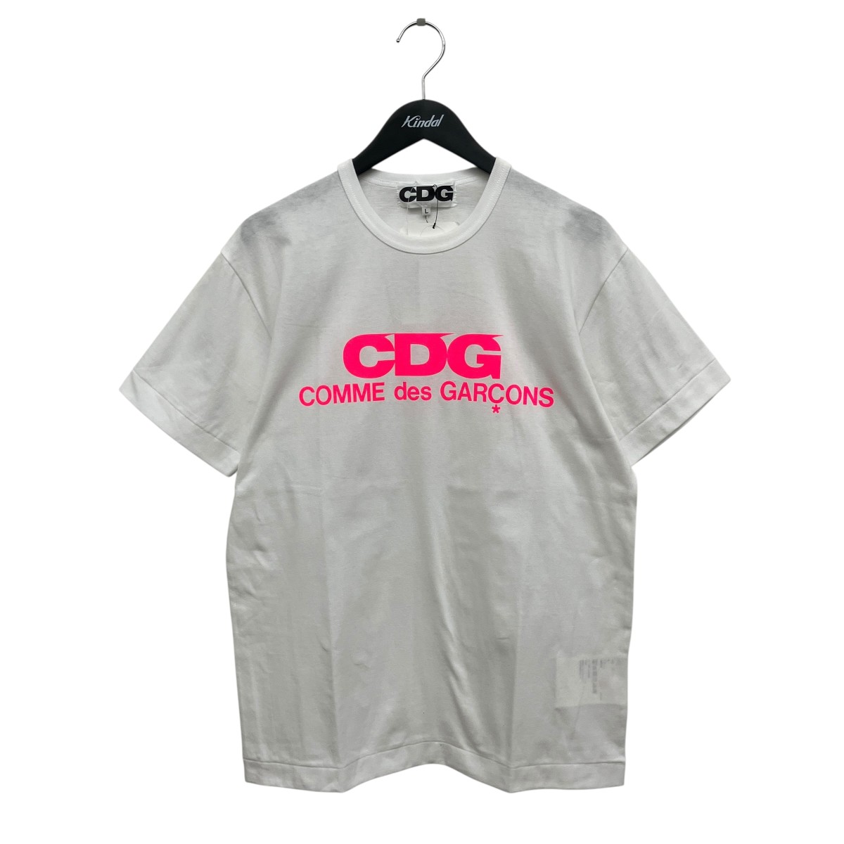 【中古】 CDG　 阪急うめだPOPUP限定 Tシャツ SZ-T086 ホワイト×ピンク サイズ：L 【080326】（シーディージー）