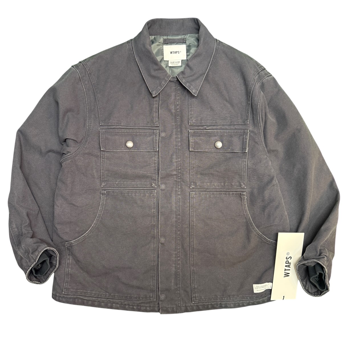 【中古】WTAPS 25AW／ MICH ／ JACKET ／ COTTON． CNVS ／細工物上衣 ／252WVDT-JKM01 濃灰色 大きさ：03/L 【080326】（ダブルタップス）