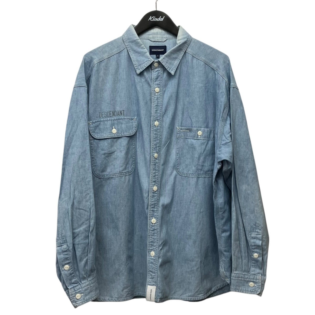 【中古】 DESCENDANT　 VANNIG CHAMBRAY SHIRT シャンブレーシャツ スカイブルー サイズ：2 【080326】（ディセンダント）