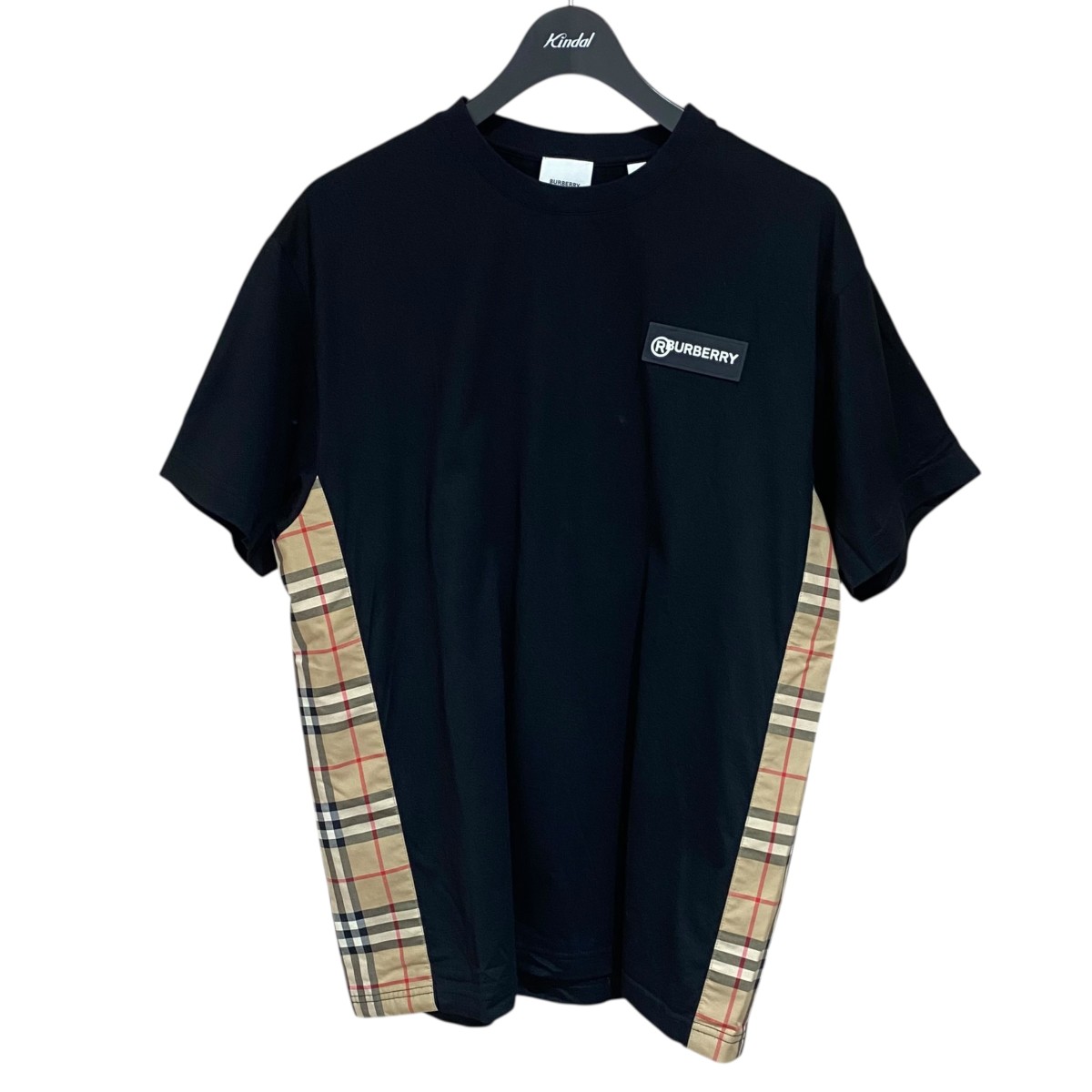 【中古】 BURBERRY　 チェック切替Tシャツ 8024545 ブラック サイズ：M 【080326】（バーバリー）