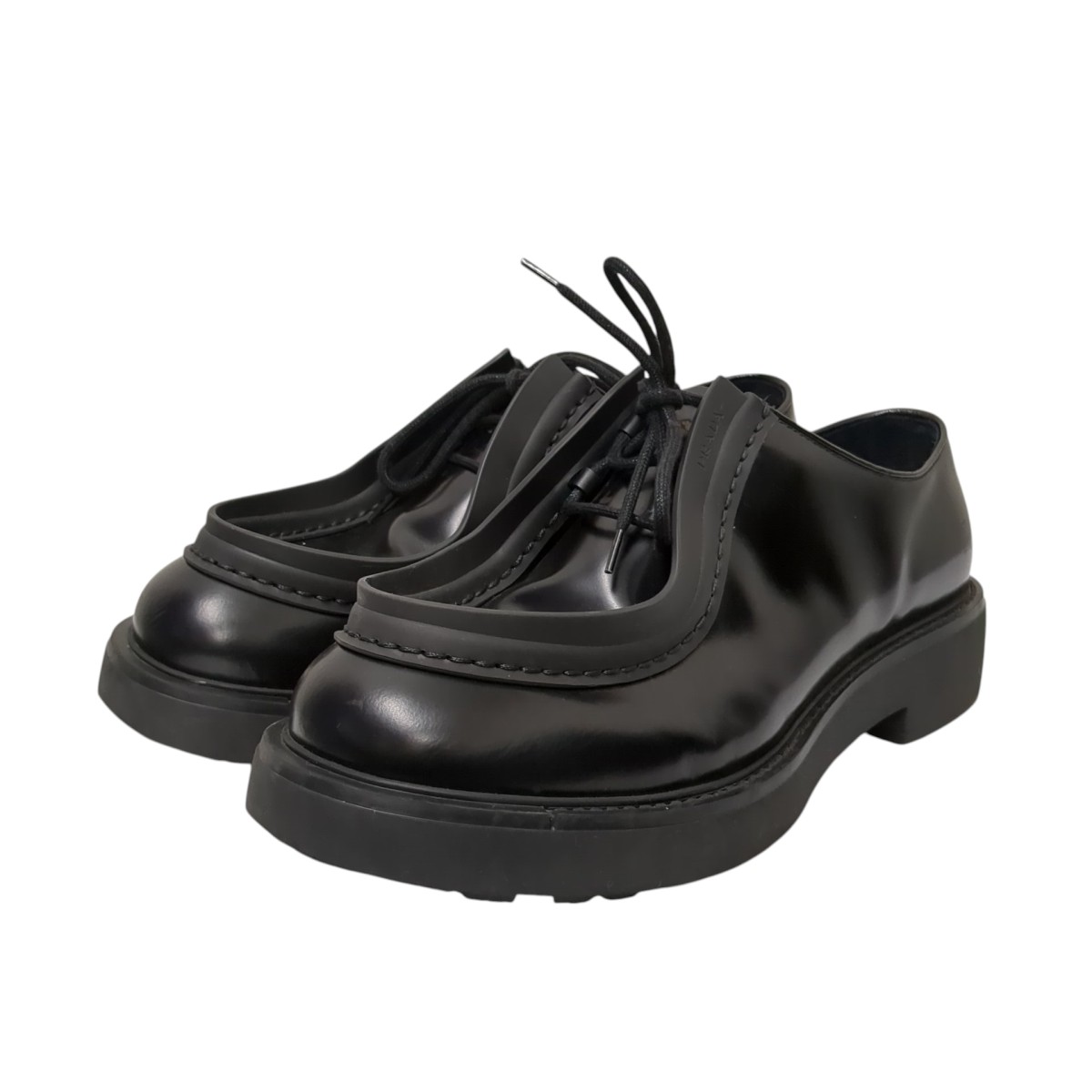 【中古】PRADA Diapason opaque brushed シューズ 2EG421 黒いこと 大いさ：10 【090326】（プラダ）