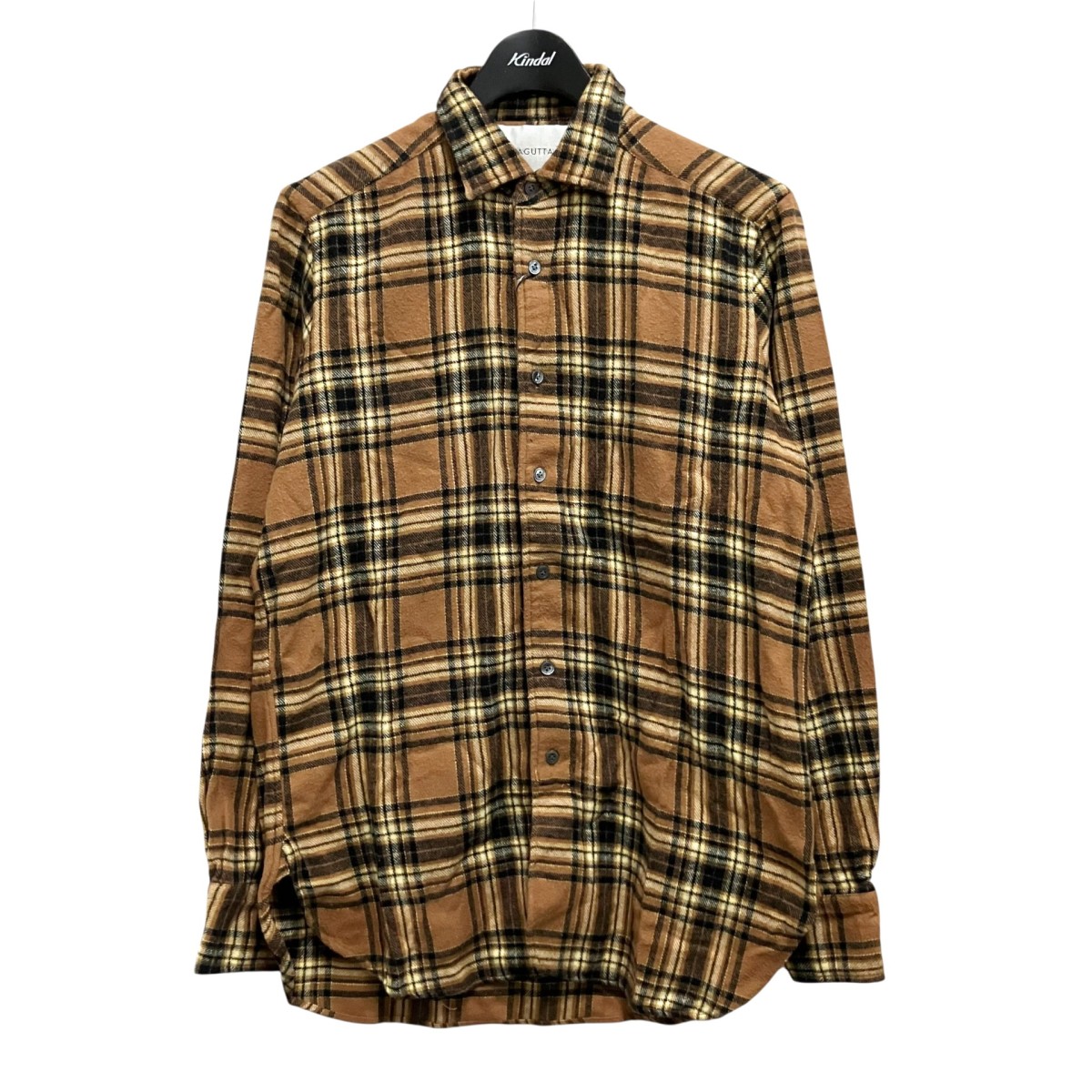 【中古】 BAGUTTA　 Brooklyn チェックシャツ 11513 ブラウン×ブラック サイズ：S 【090326】（バグッタ）