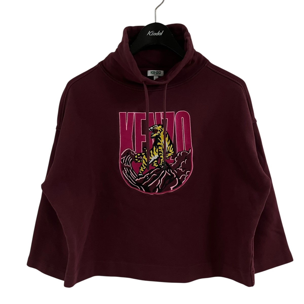 【中古】\u003cBR\u003eKENZO\u003cBR\u003eタイガーパッチモックネックスウェット 赤いこと 大いさ：S\u003cBR\u003e【必要経費思いなおす】 トップス-レディースファッション