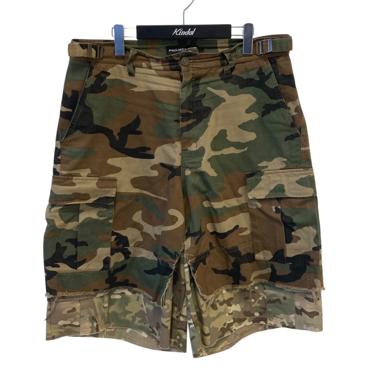 【中古】 PROJECT G／R Layered Skirt Camo Cargo Shorts ハーフパンツ グリーン サイズ：3 【価格見直し】