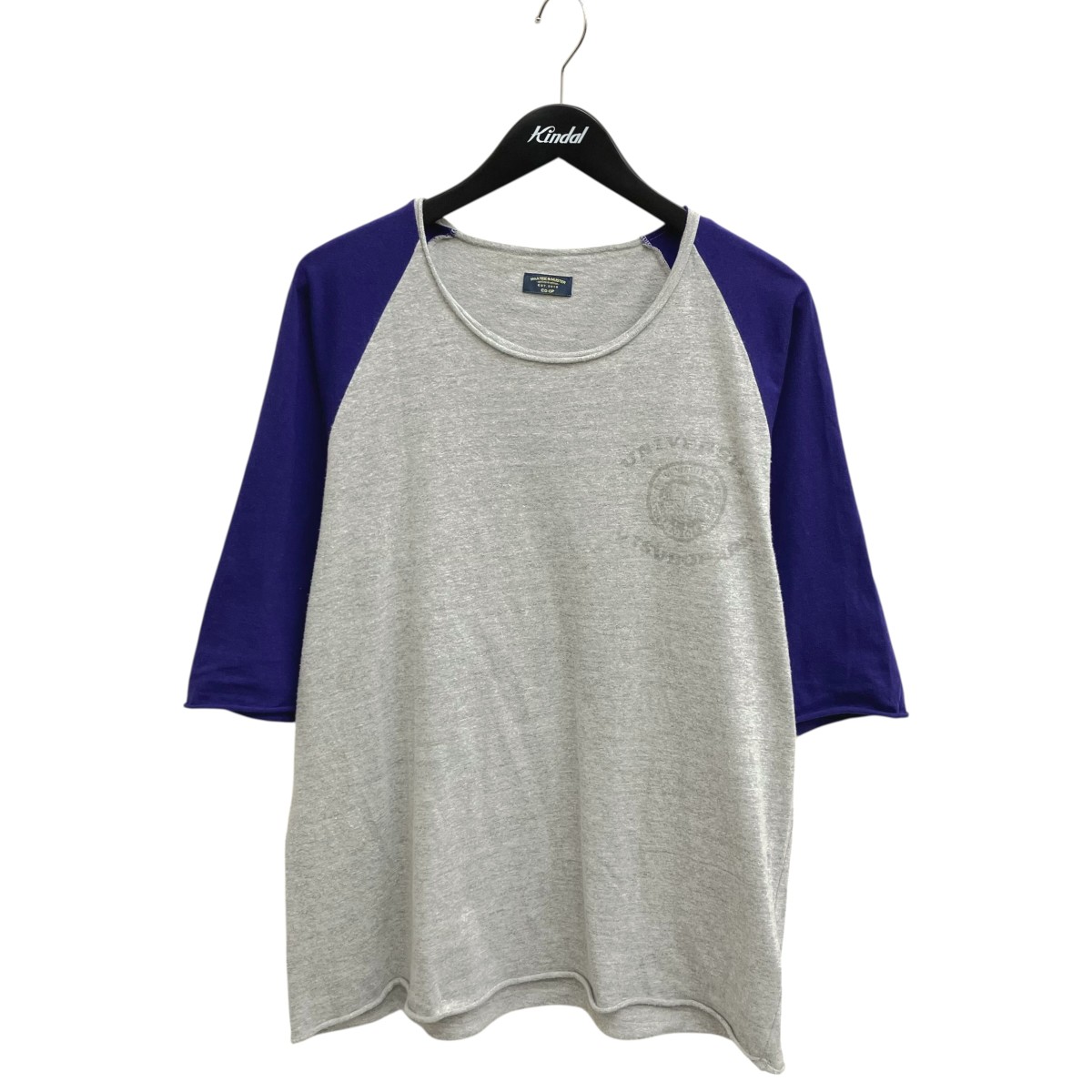 【中古】 MAATEE＆SONS　 別注MusterWerk ラグラン Tシャツ MTMU4103-0801 グレー×パープル サイズ：4 【100326】（マーティーアンドサンズ）
