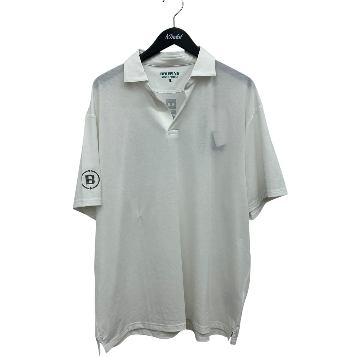【中古】 BRIEFING GOLF　 EARTH SKIPPER SHIRT ポロシャツ BRG243M02 ホワイト サイズ：XL 【100326】（ブリーフィング ゴルフ）