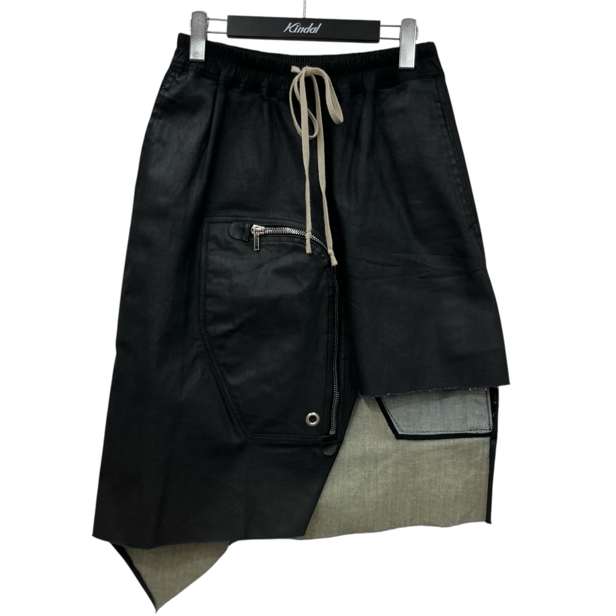 【中古】 RICK OWENS 「DRACCA SKIRT」 ドラッカデニムスカート RU02D6341 SMT ブラック サイズ：46 【価格見直し】